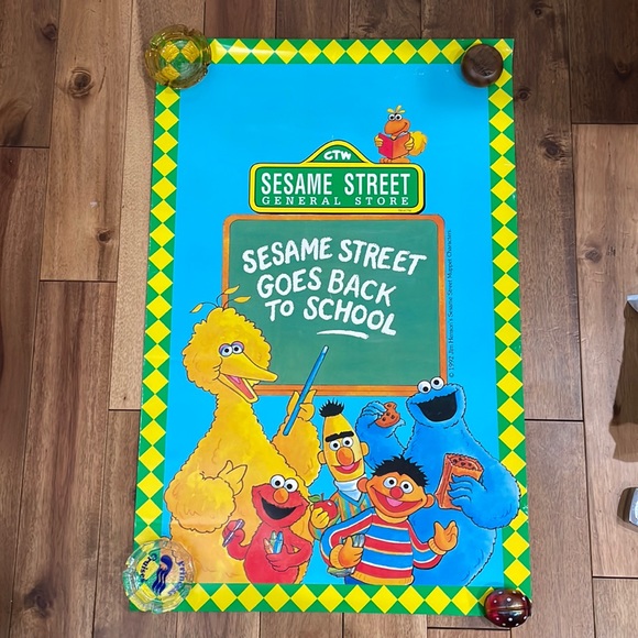 1992 Sesame Street goes back to school Jim Henson vintage poster - Picture 1 of 7